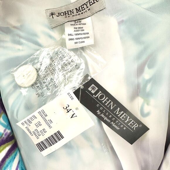 JOHN MEYER Coat Blazer Women 34W Plus Blue Purple Floral Bohemian Bloomcore NWT - Picture 4 of 7